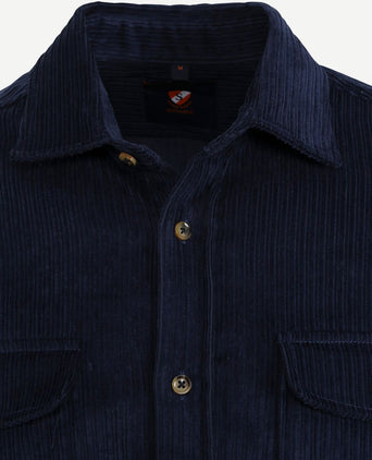 Suitable overshirt corduroy donkerblauw | Regular-fit