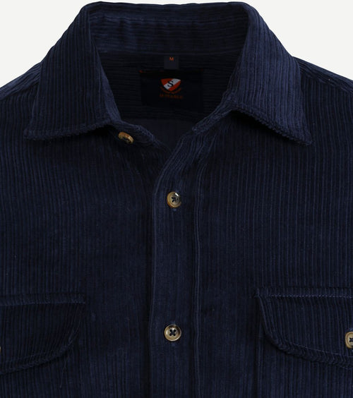 Suitable overshirt corduroy donkerblauw | Regular-fit