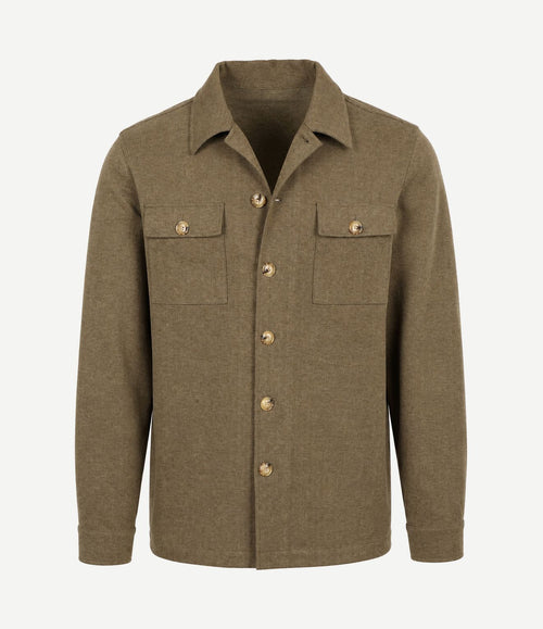 Overshirt herringbone groen