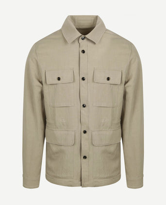 Suitable overshirt tencel greige | Regular-fit