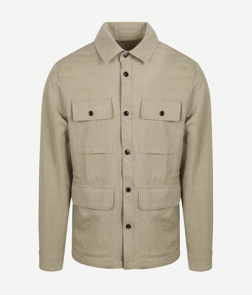 Suitable overshirt tencel greige | Regular-fit