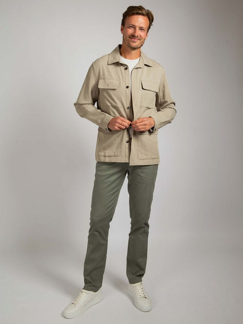 Suitable overshirt tencel greige | Regular-fit