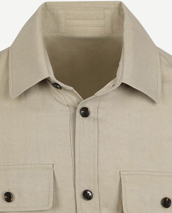 Suitable overshirt tencel greige | Regular-fit
