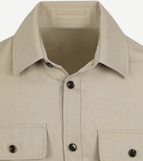Suitable overshirt tencel greige | Regular-fit