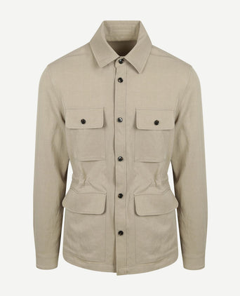 Suitable overshirt tencel greige | Regular-fit