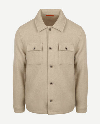 Overshirt wool blend beige