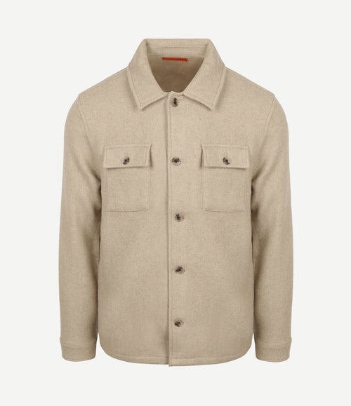 Overshirt wool blend beige