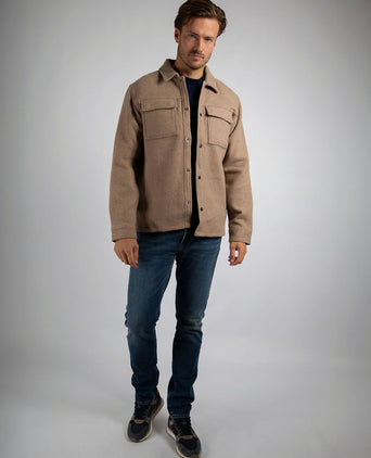 Suitable overshirt wool blend beige | Regular-fit