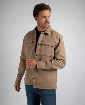Overshirt wool blend beige