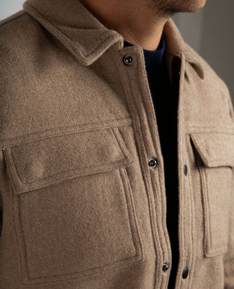 Overshirt wool blend beige