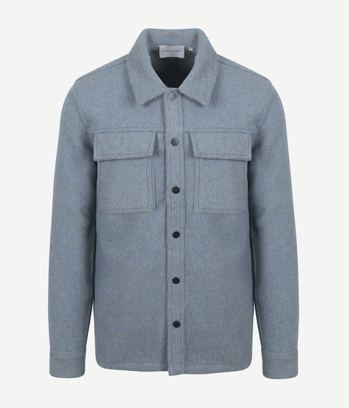 Suitable overshirt wool blend blauw | Regular-fit