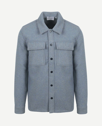 Overshirt wool blend blauw