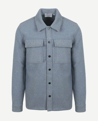 Overshirt wool blend blauw