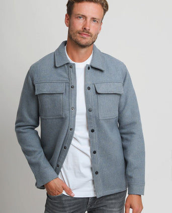 Overshirt wool blend blauw