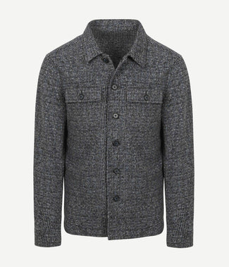 Suitable overshirt wool blend grijs blauw | Regular-fit Suitable overshirt wool blend grijs blauw | Regular-fit