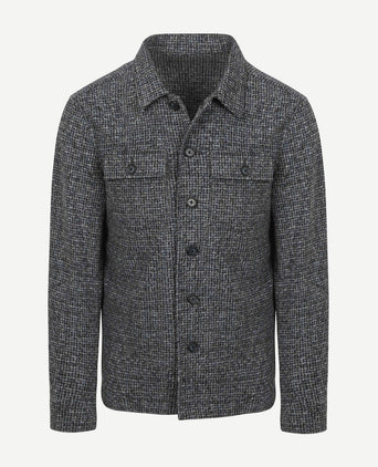 Overshirt wool blend grijs blauw