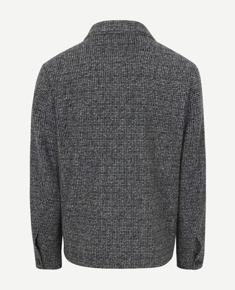 Suitable overshirt wool blend grijs blauw | Regular-fit