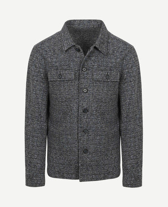 Overshirt wool blend grijs blauw