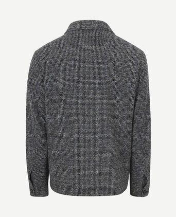Overshirt wool blend grijs blauw