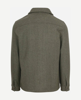 Suitable overshirt wool blend groen | Regular-fit