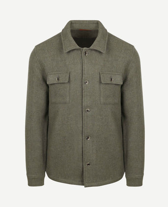 Overshirt wool blend groen
