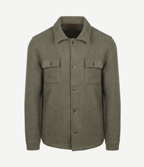 Overshirt wool blend groen