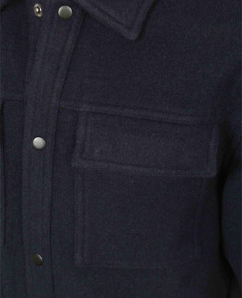 Overshirt wool blend donkerblauw