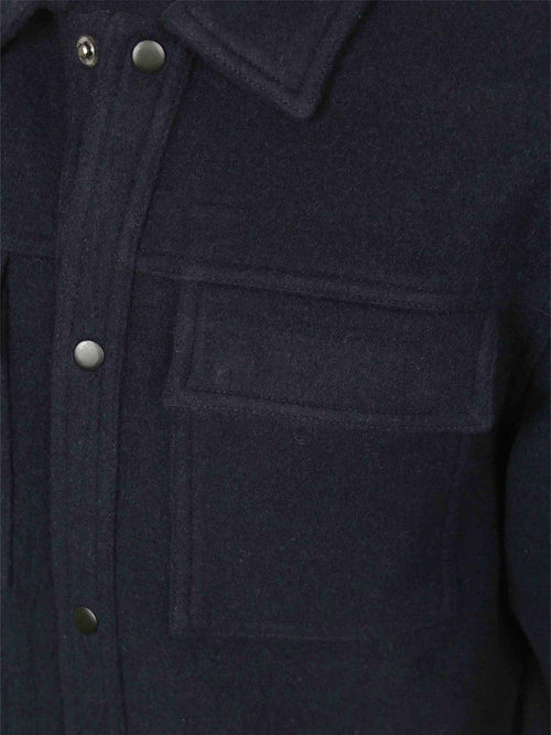 Overshirt wool blend donkerblauw