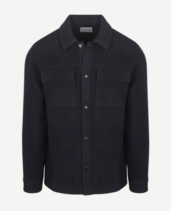Overshirt wool blend donkerblauw