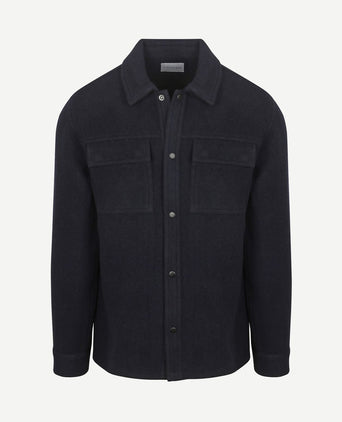Overshirt wool blend donkerblauw