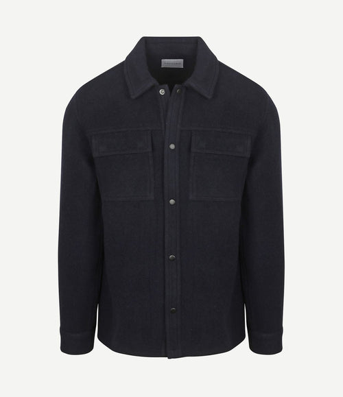 Overshirt wool blend donkerblauw