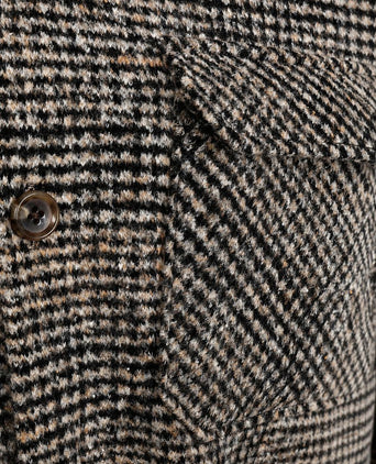 Overshirt wool blend ruit beige