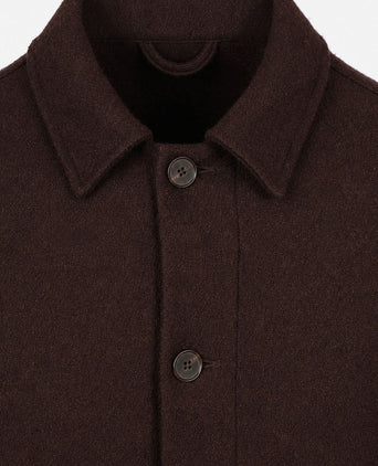 Overshirt wool bouclé bruin