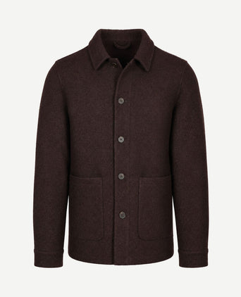 Overshirt wool bouclé bruin