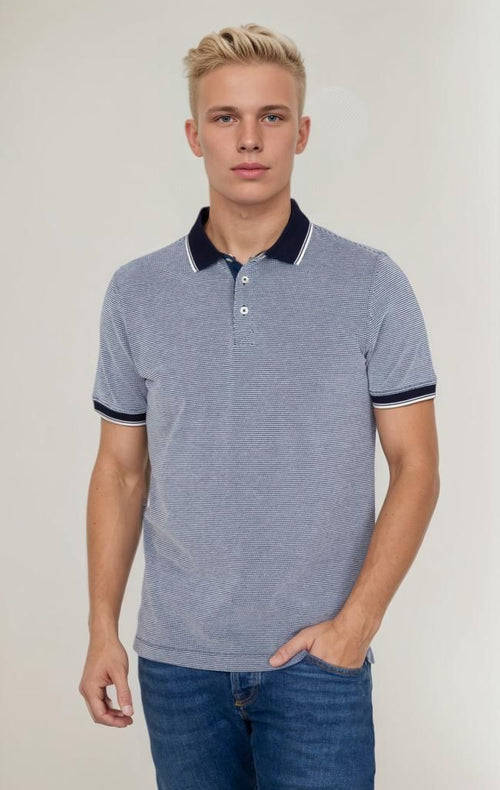 Suitable Oxford polo donkerblauw