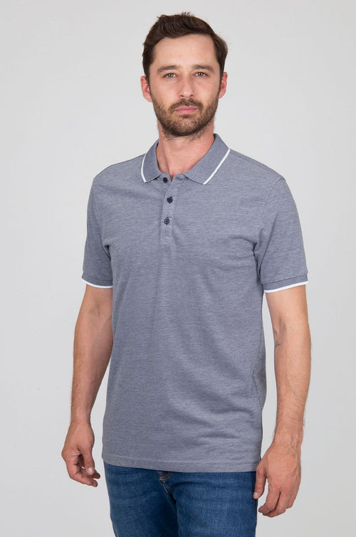 Suitable Oxford polo grijs