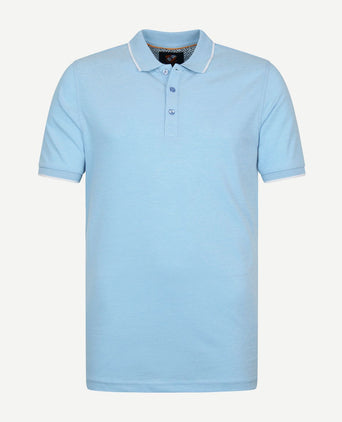 Suitable Oxford polo lichtblauw