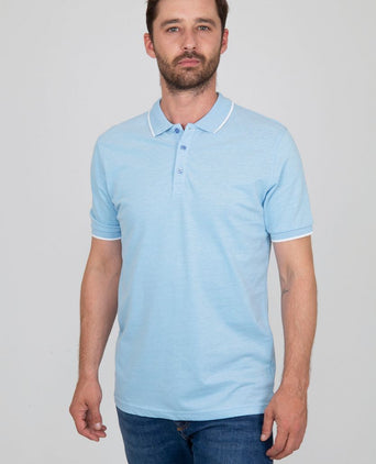 Suitable Oxford polo lichtblauw