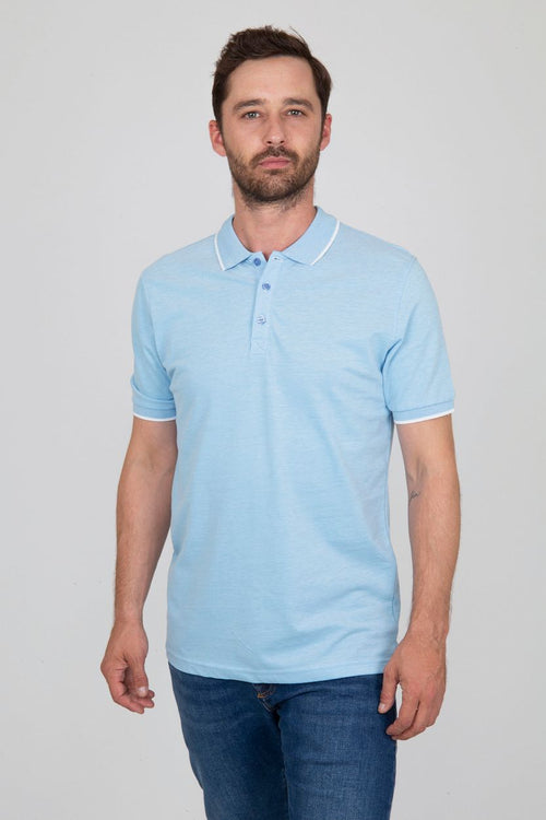 Suitable Oxford polo lichtblauw