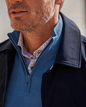 Suitable packable jas long tech donkerblauw