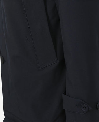 Suitable packable jas long tech donkerblauw