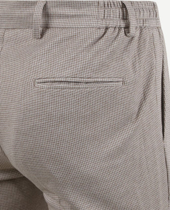 Suitable pantalon jersey pied de poule beige | Slim-fit