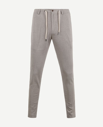 Suitable pantalon jersey pied de poule beige | Slim-fit