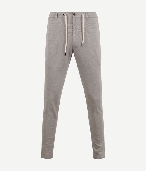 Suitable pantalon jersey pied de poule beige | Slim-fit