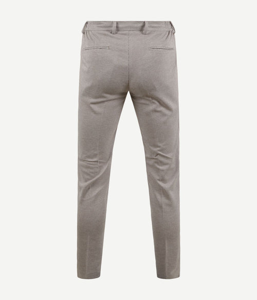 Suitable pantalon jersey pied de poule beige | Slim-fit