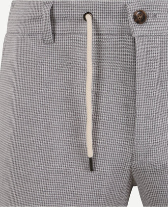 Suitable pantalon jersey pied de poule grijs | Slim-fit