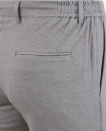 Suitable pantalon jersey pied de poule grijs | Slim-fit