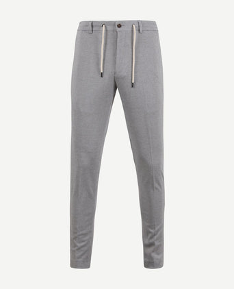 Suitable pantalon jersey pied de poule grijs | Slim-fit
