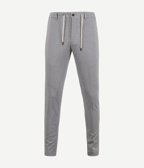 Suitable pantalon jersey pied de poule grijs | Slim-fit