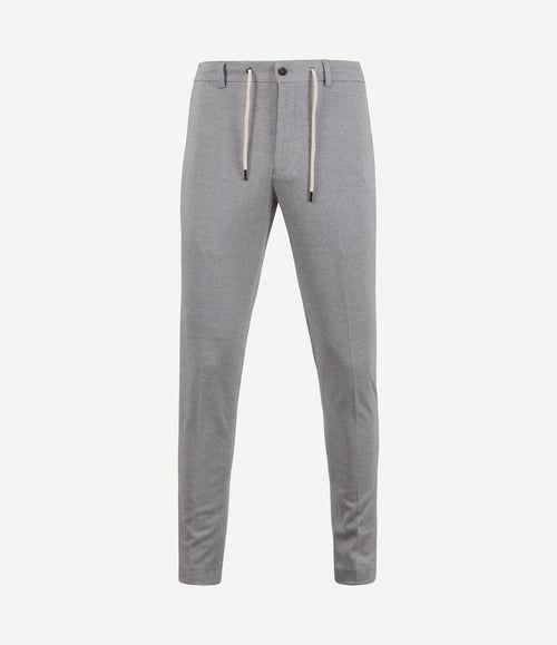 Pantalon jersey pied de poule grijs
